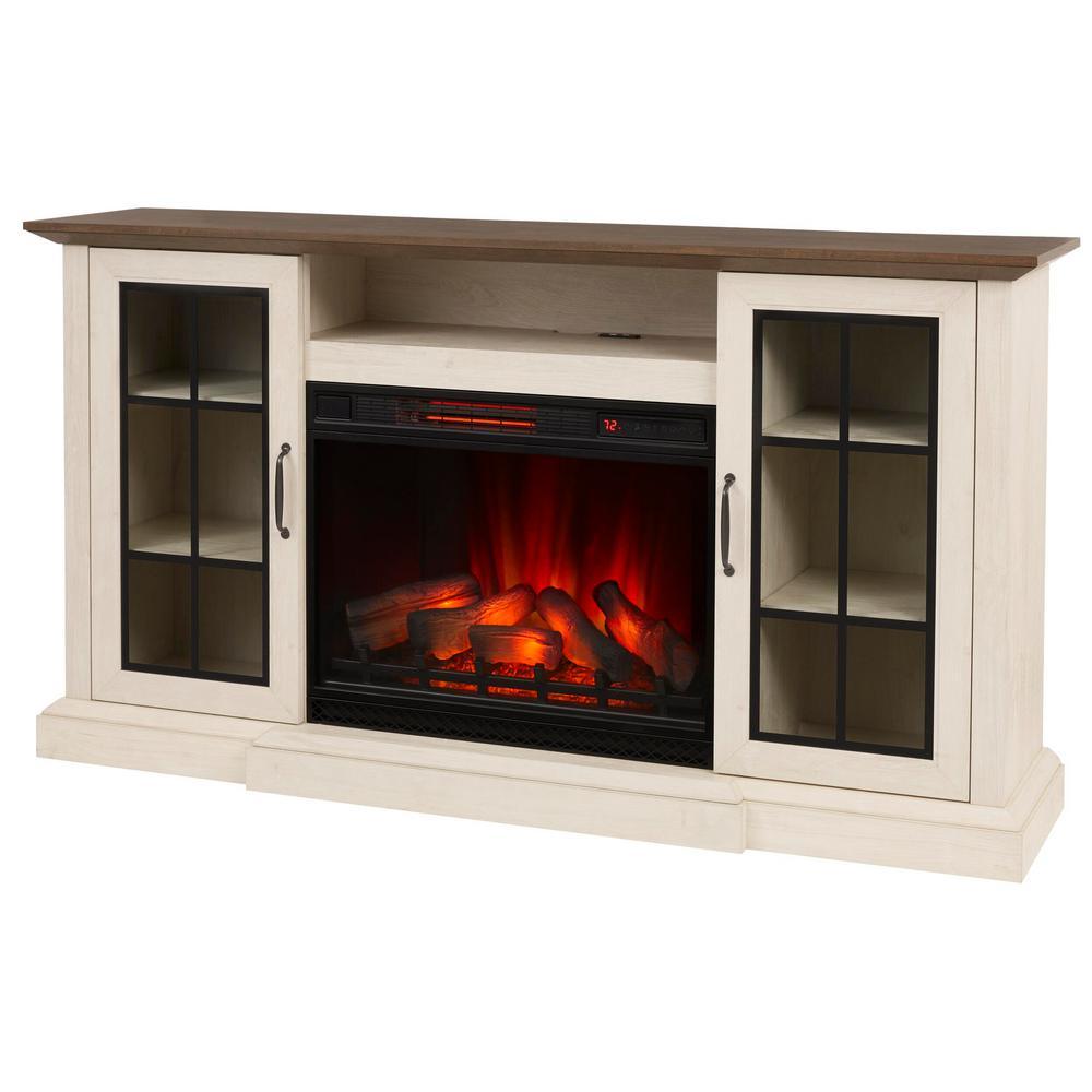 Vinegate 68 in. Freestanding Media Console Electric Fireplace in White –  Super Arbor