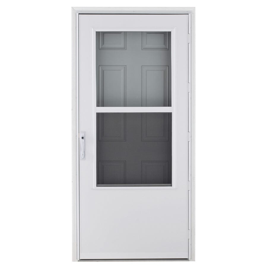 Larson 36 In X 81 In White Mid View Wood Core Storm Door Proarb 8070