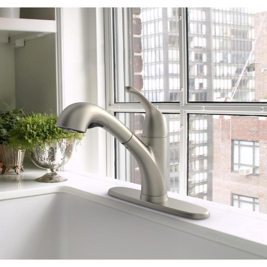 Stainless store Steel PVD 1-Handle Deck Faucet