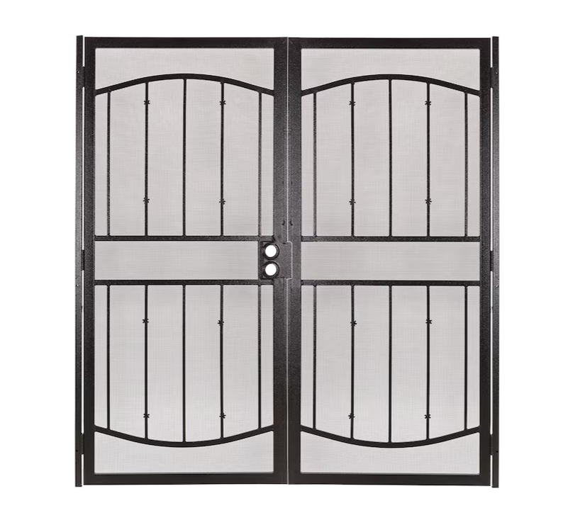 Gatehouse Gibraltar 64-in x 81-in Bronze Steel Surface Mount Double Se ...