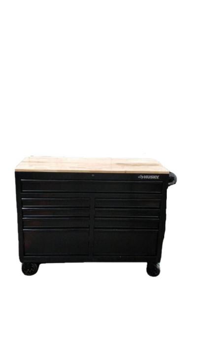 Husky 46 in. 9-Drawer Mobile Workbench 24.5 in. Deep, Gloss Black ALL Blacked Out