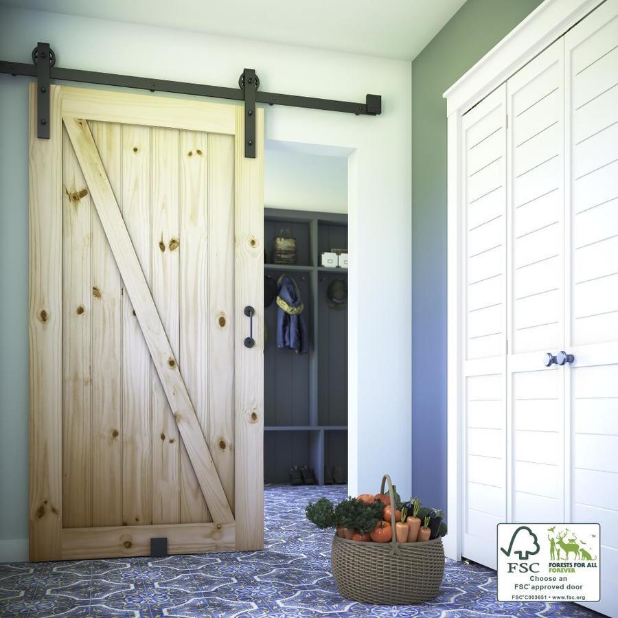 EightDoors 42in x 84in Knotty Pine Zframe Unfinished Knotty Pine Wo