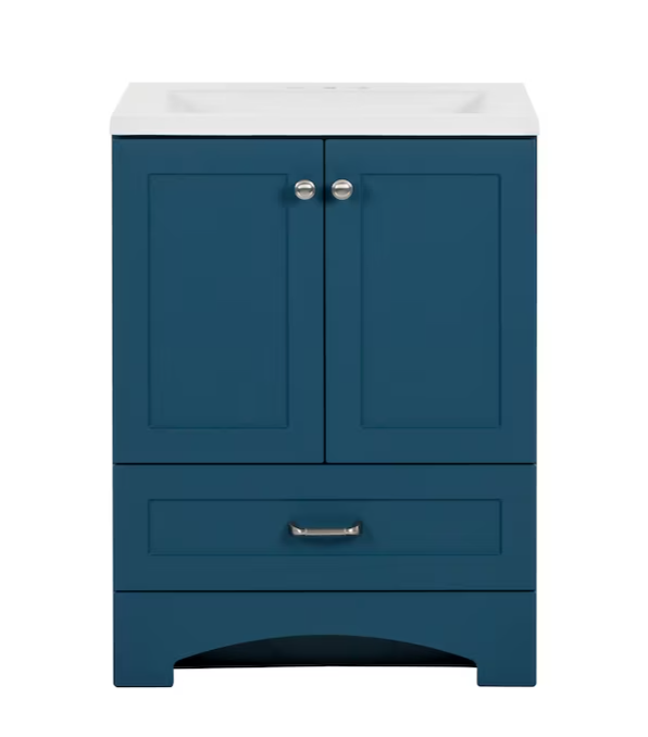 Diamond NOW Cassidy 24-in Admiral Blue Single Sink Bathroom Vanity wit ...