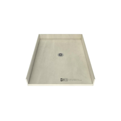 Redi Free 48 in. x 37 in. Barrier Free Shower Base with Center Drain and Polished Chrome Drain Plate - Super Arbor