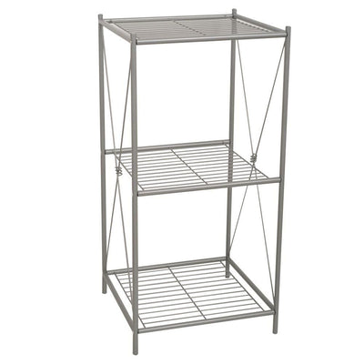 Cross Style 14.62 in. W Floor Stand Rack in Satin Nickel - Super Arbor