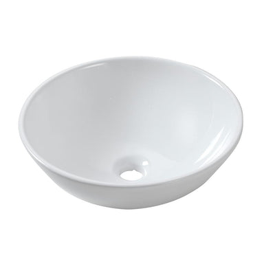 Vessel Sink in White Porcelain Ceramic 13 in. x 13 in. Bathroom Round Bowl - Super Arbor