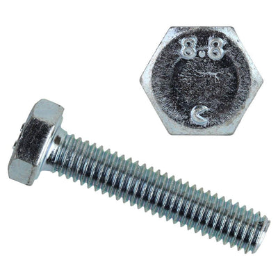 M8-1.25 x 20 mm Class 8.8 Zinc Plated Hex Bolt - Super Arbor