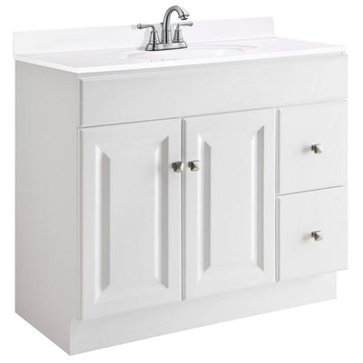 Wyndham 36 in. W x 18 in. D Unassembled Bath Vanity Cabinet Only in White Semi-Gloss