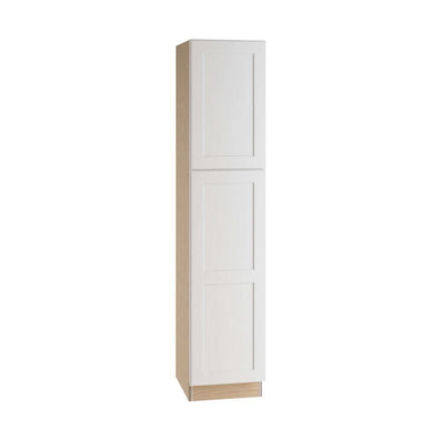 Newport Assembled 18 x 84 x 21 in. Plywood Shaker Vanity Linen Cabinet Left Soft Close in Painted Pacific White - Super Arbor