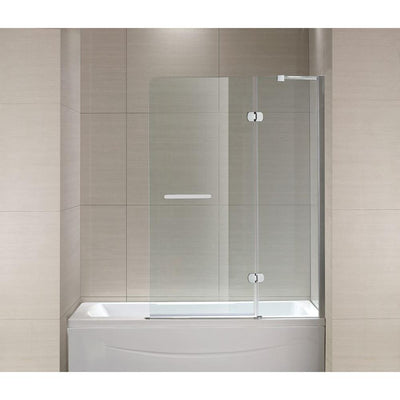 Mia 40 in. x 55 in. Semi-Framed Hinge Tub and Shower Door in Chrome and Clear Glass - Super Arbor