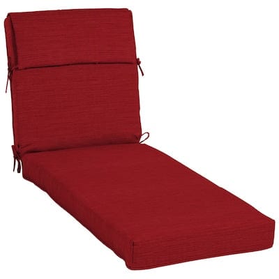 allen + roth Cherry Red Patio Chaise Lounge Chair Cushion