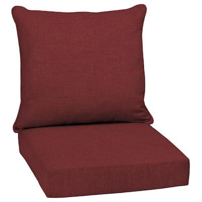 Arden Selections 2-Piece Ruby Leala Texture Deep Seat Patio Chair Cushion