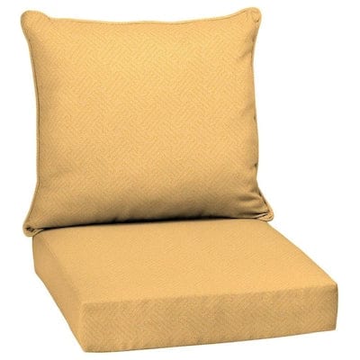 Arden Selections 2-Piece Shirt Texture Deep Seat Patio Chair Cushion
