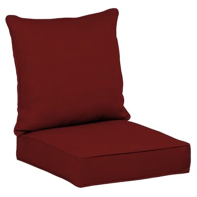 allen + roth 2-Piece Madera Linen Dark Cherry Deep Seat Patio Chair Cushion