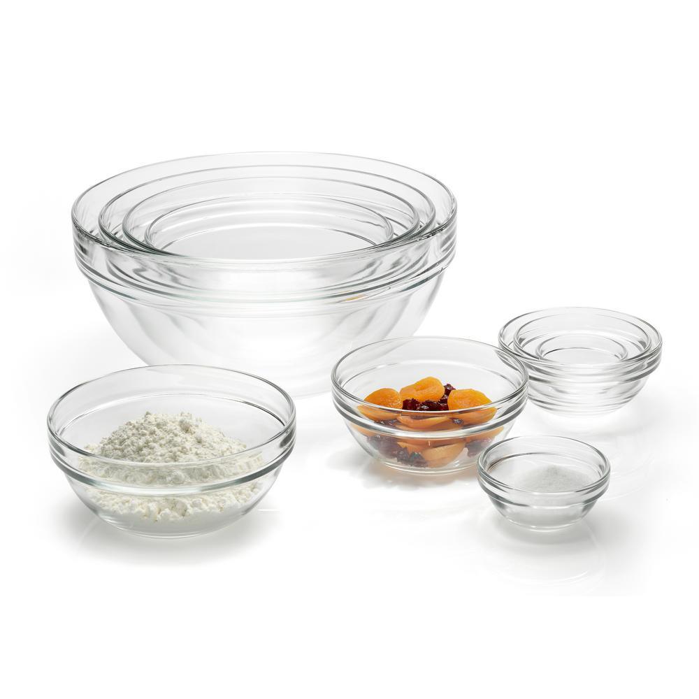 Durable 10-Piece Stackable Glass Bowl Set, Tempered Glass Prep Bowls, All  Purpose Round Kitchen Serving Bowls, Salads, Cereal, Soup, Ice Cream,  Pasta, Fruits, Everyday Bowls 