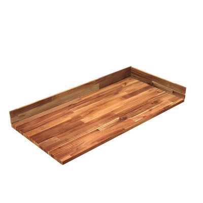 49 in. x 24 in. x 1 in. Acacia Vanity Top with Backsplash, Golden Teak - Super Arbor