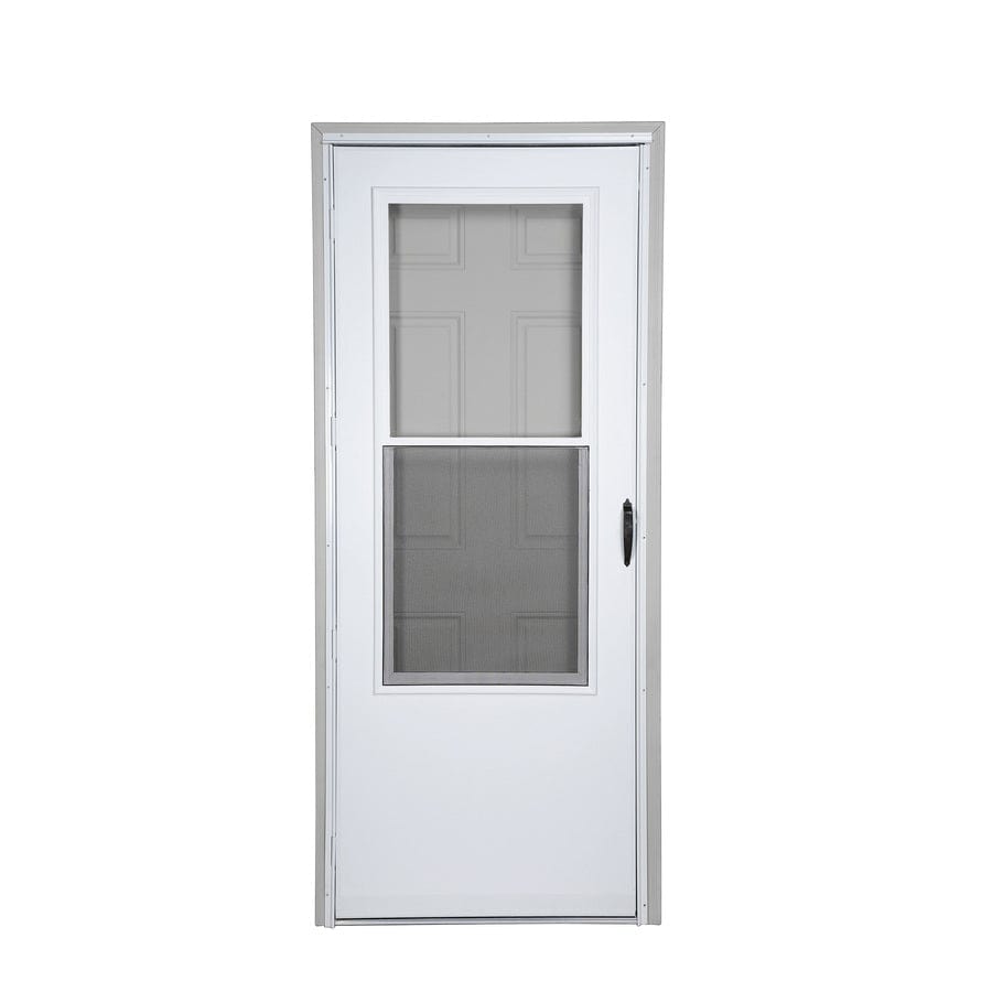 Larson 36 In X 81 In White Mid View Wood Core Storm Door Proarb 4589