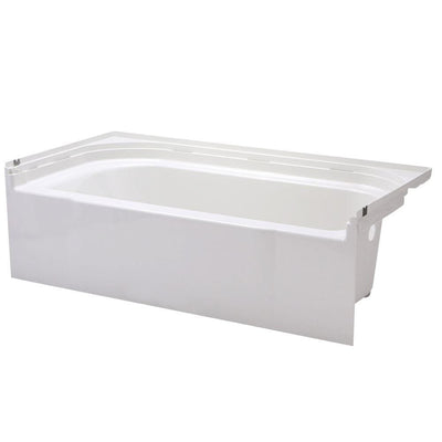 Accord 5 ft. Right Drain Rectangular Alcove Soaking Tub in White - Super Arbor