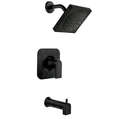 Genta Single-Handle 1-Spray Tub and Shower Faucet in Matte Black (Valve Included) - Super Arbor