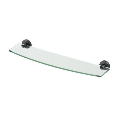 Glam 20.13 in. W Glass Shelf in Matte Black - Super Arbor