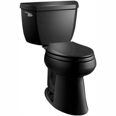 Highline Classic Comfort Height 2-piece 1.28 GPF Single Flush Elongated Toilet in Black Black, Seat Not Included - Super Arbor