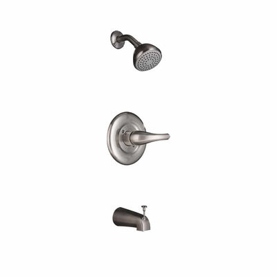 6-7/8 in. Brass 1-Spray Patterns Wall Mount Shower Head in Brushed Nickel - Super Arbor