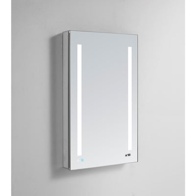 Signature Royale 24 in W x 40 in. H Recessed or Surface Mount Medicine Cabinet with Single Door,LED Lighting,Right Hinge - Super Arbor