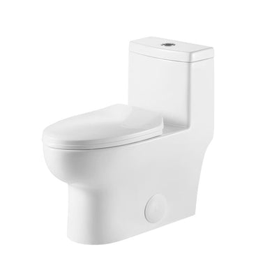 Dual-Flush 1.1 GPF/1.6 GPF One-Piece Toilet in White with Soft Closing Seat Included High-Efficiency Water Sense - Super Arbor