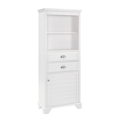 Lydia 23.5 in. W x 11.63 in. D x 60.13 in. H Linen Cabinet in White - Super Arbor