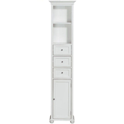 Hampton Harbor 15 in. W x 10 in. D x 67-1/2 in. H Linen Cabinet in White - Super Arbor