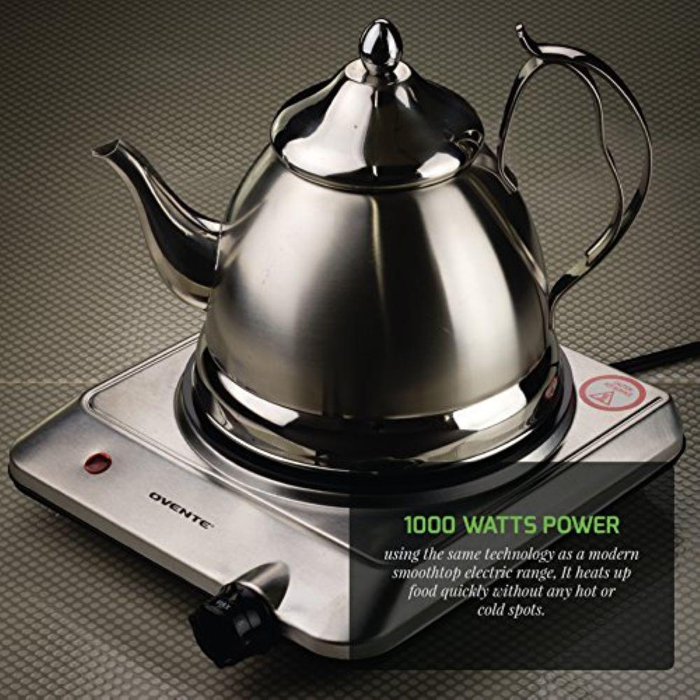 Ovente Electric Infrared Burner, Single-Plate 7.5 (1000W) Ceramic Glass Cooktop