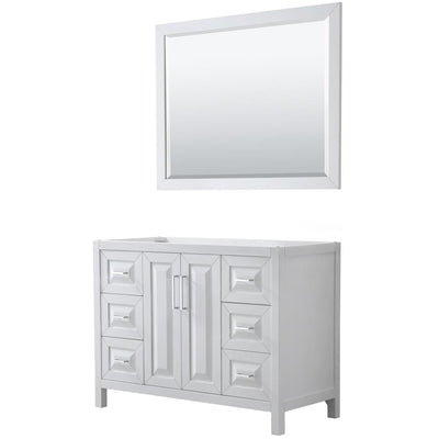 Daria 47 in. Single Bathroom Vanity Cabinet Only with 46 in. Mirror in White - Super Arbor