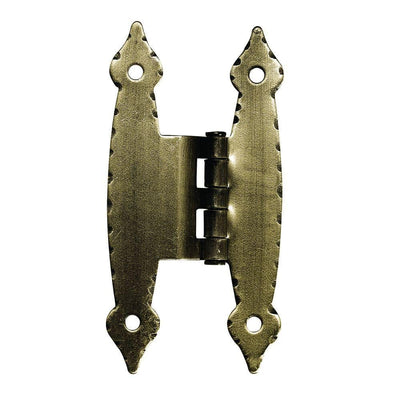 Antique Brass 3/8 in. Offset "H" Cabinet Hinge (1-Pair) - Super Arbor