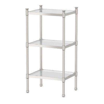 14.25 in. W x 28.25 in. H 3-Tier Rectangle Taboret in Satin Nickel - Super Arbor