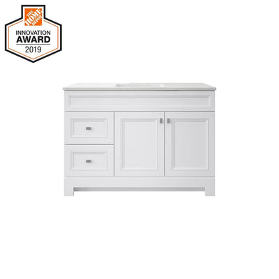 Sedgewood 48-1/2 in. W Bath Vanity in White with Solid Surface Technology Vanity Top in Arctic with White Sink - Super Arbor