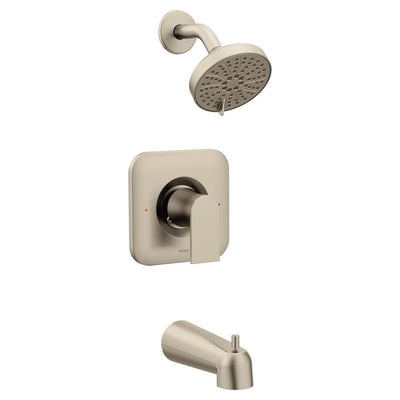 Genta Single-Handle 3-Spray PosiTemp Tub and Shower Faucet in Brushed Nickel (Valve Not Included) - Super Arbor