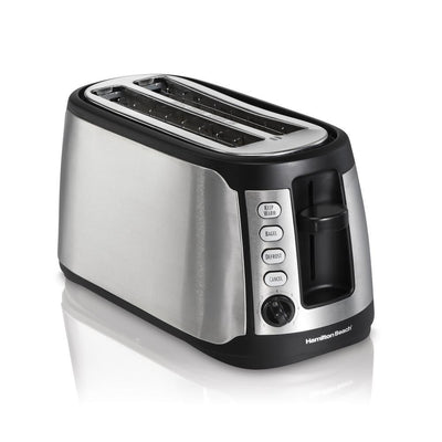 4-Slice Black Long Slot Toaster - Super Arbor