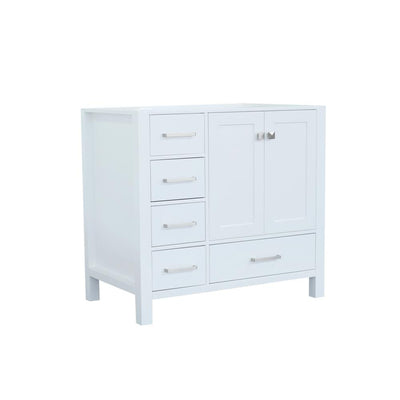 Cambridge 36 in. W Vanity Cabinet Only in White - Super Arbor