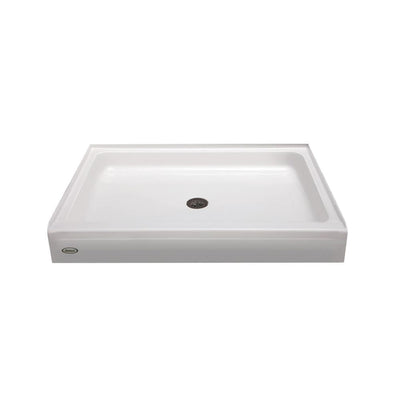 60 in. x 42 in. Center Drain 6 in. Shower Base in White - Super Arbor