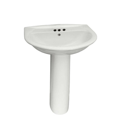 Barclay Products Karla 505 Pedestal Combo Bathroom Sink in White - Super Arbor