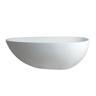 Assignan 67 in. Solid Surface Flatbottom Freestanding Bathtub in White - Super Arbor