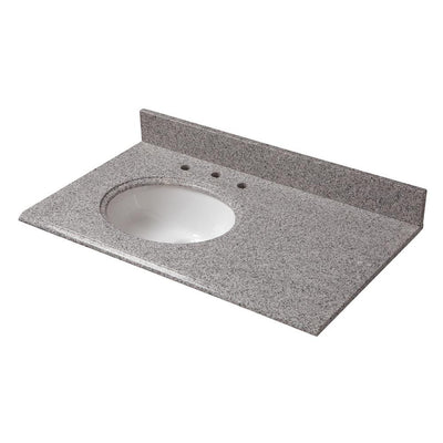 37 in. W x 22 in. D Granite Vanity Top in Napoli with White Offset Left Bowl - Super Arbor