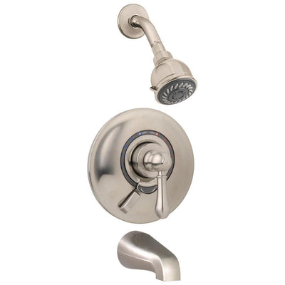 Allura Single-Handle 2-Spray Tub and Shower Faucet with VersaFlex Integral Diverter in Satin Nickel (Valve Included) - Super Arbor