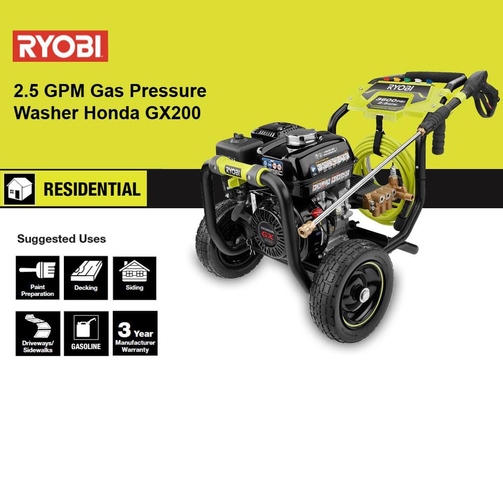 Ryobi 3600 psi pressure washer sale