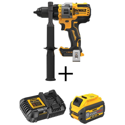 DEWALT 20-Volt MAX Cordless Brushless 1/2 in. Hammer Drill/Driver with FLEXVOLT ADVANTAGE and (1) FLEXVOLT 6.0Ah Battery Kit - Super Arbor