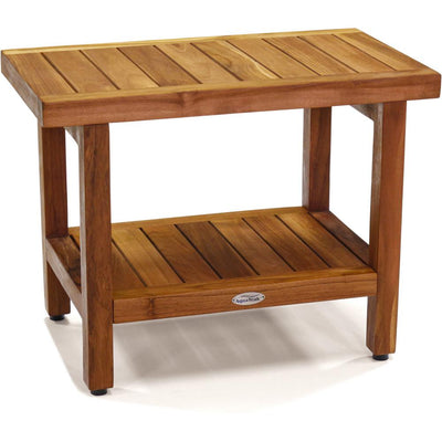 The Original 24 in. Spa Teak Shower Bench with Shelf - Super Arbor