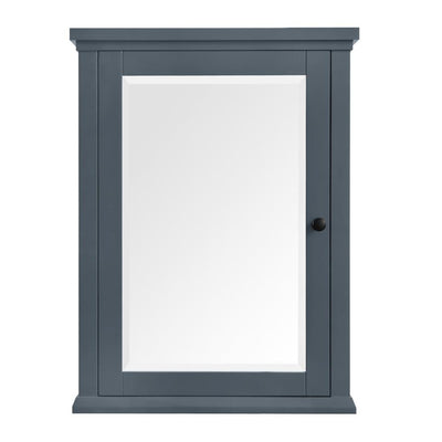 Merryfield 24 in. W x 32 in. H Framed Surface-Mount Bathroom Medicine Cabinet in Dark Blue-Gray - Super Arbor