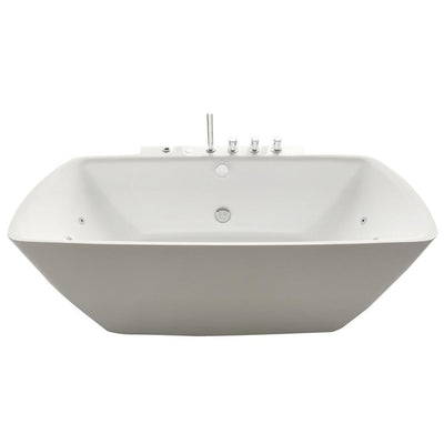 Bianca 68 in. Acrylic Flatbottom Whirlpool Bathtub in White - Super Arbor