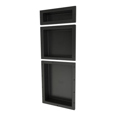 Redi Niche 16 in. x 40 in. Triple Shower Niche Set in Black - Super Arbor