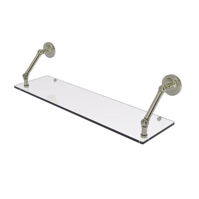 Prestige Regal Collection 30 in. Floating Glass Shelf in Polished Nickel - Super Arbor